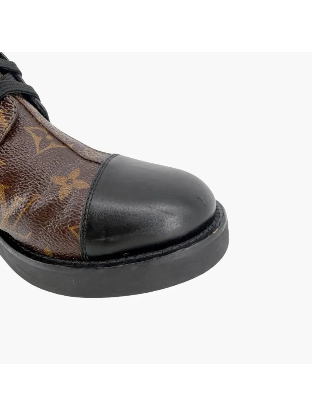 Louis Vuitton Ranger Wonderland Combat Boots Brown LV Size 36.5 US 6.5 Women’s